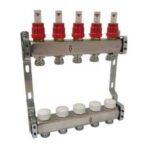 Блок коллекторов VALTEC,с расходомерами 1"х4 вых Евроконус 3/4 (VTc.584.EMNX.0604)
