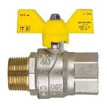 Кран газ 1/2" г/ш, бабочка "FUTURGAS" (BUGATTI, Tiemme)
