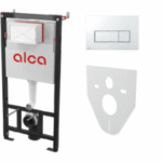 Инсталляция под унитаз ALCA PLAST AM101/1120-4:1+M571 кнопка ХРОМ ГЛЯНЕЦ