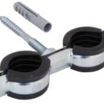 Двойной хомут BIS Cobra с epdm  М8 20-24 мм 1/2" + винт-шуруп М8х80 мм+дюбель WALRAVEN (0802124) (25)