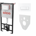 Инсталляция под унитаз ALCA PLAST AM101/1120-4:1 + M570 кнопка БЕЛЫЙ ГЛЯНЕЦ